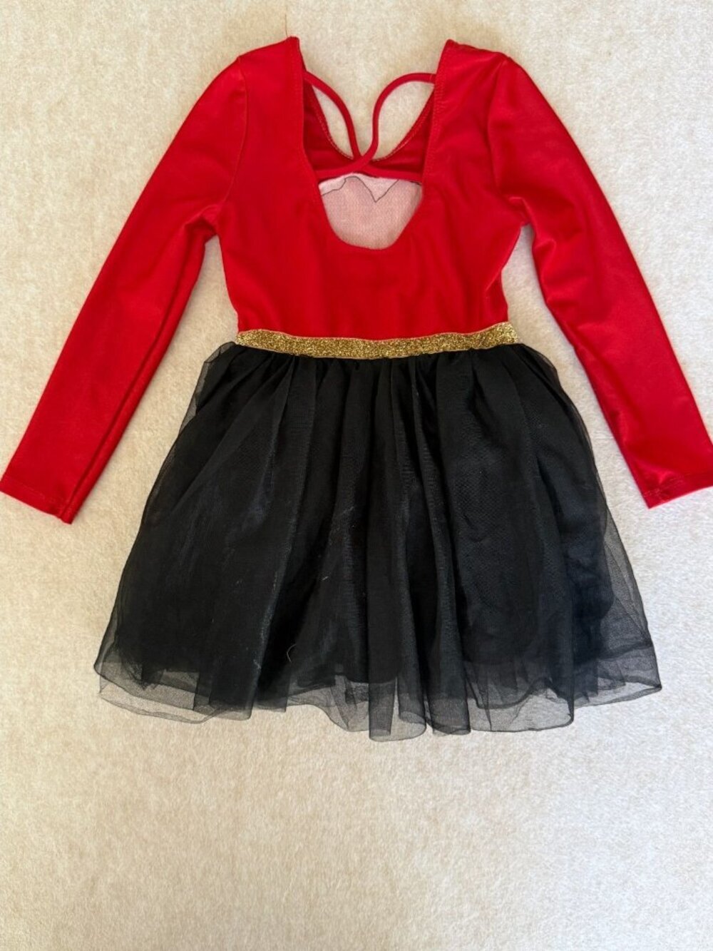 Disney Minnie Mouse Costume Dress Toddler 4T Red Black Tulle Halloween - Picture 4 of 6